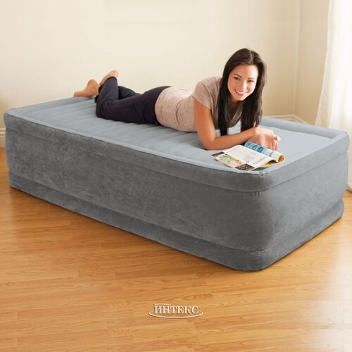 Надувная кровать Comfort-Plush Elevated, Twin, 99х191х46 см, со встроенным насосом 220, уцененный INTEX