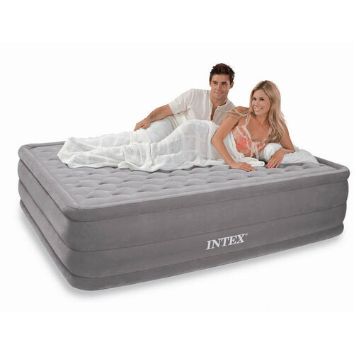 Надувная кровать Ultra Plush, 152*203*46см со встроенным насосом INTEX