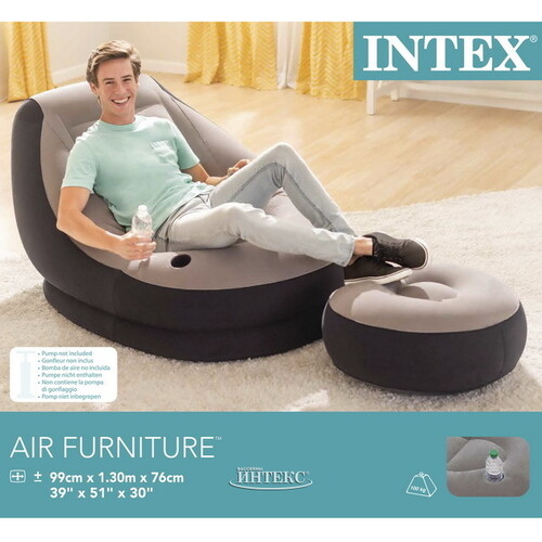 Надувное кресло с пуфиком Ultra Lounge 99*130 см INTEX