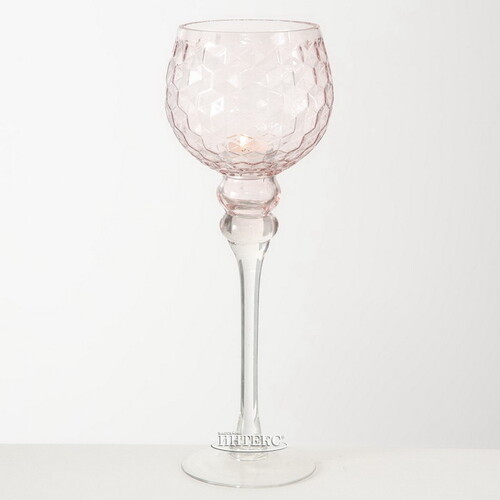Набор стеклянных подсвечников - бокалов Модена 30-40 см розовый, 3 шт Boltze