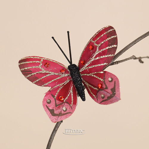 Елочная игрушка Бабочка Королевы Александры 9*6 см на проволоке, 4 шт Kaemingk