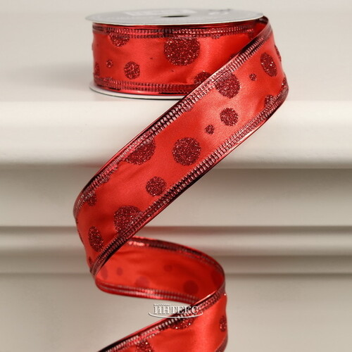 Декоративная лента Элеганца - Конфетти 270*2.5 см красная Koopman