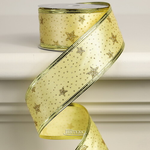 Декоративная лента Элеганца - Звездочки 270*4 см золотая Koopman