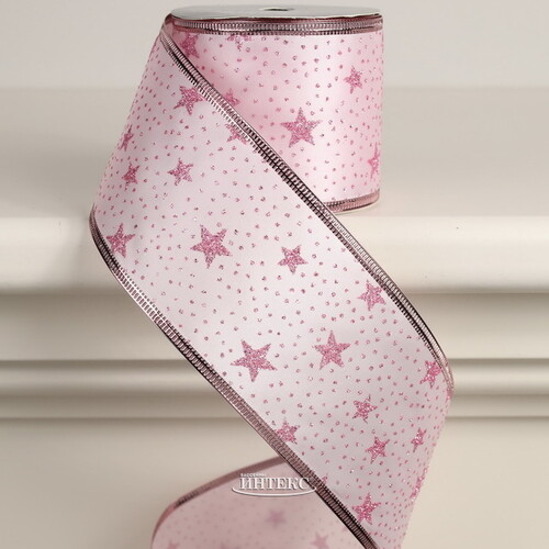 Декоративная лента Элеганца - Звездочки 270*6 см розовая Koopman