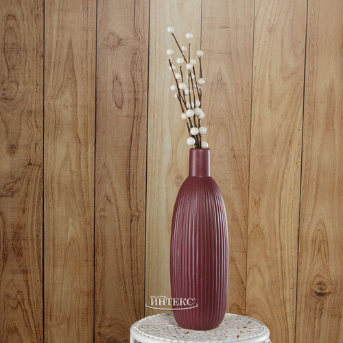 Фарфоровая ваза для цветов Кослада 26 см марсала Kaemingk