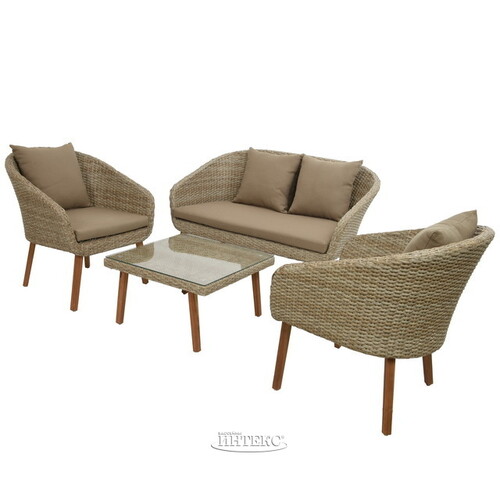 Комплект мебели из искусственного ротанга Женева: 1 диван + 1 столик + 2 кресла Kaemingk