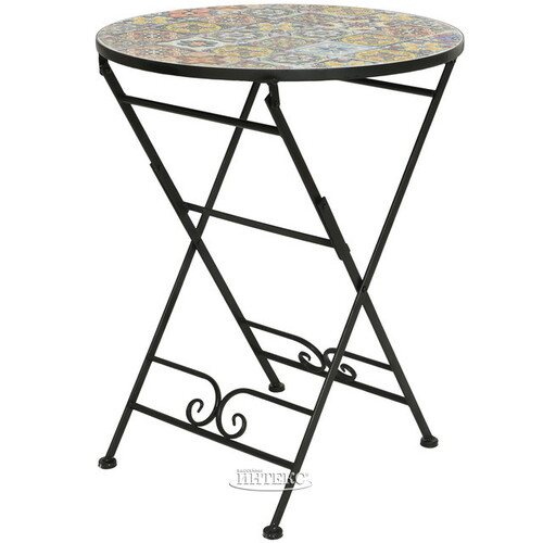 Садовый складной стол с мозаикой Порту 75*60 см, металл Kaemingk