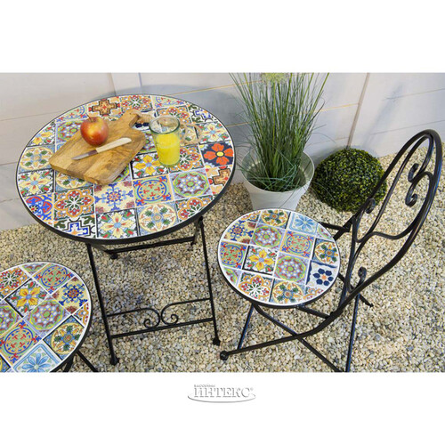 Складной стул с мозаикой Порту 94*47*39 см, металл Kaemingk