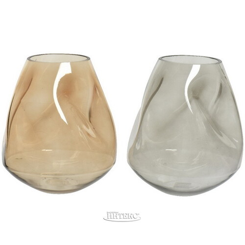 Стеклянная ваза Menelaos Beige 24 см Kaemingk