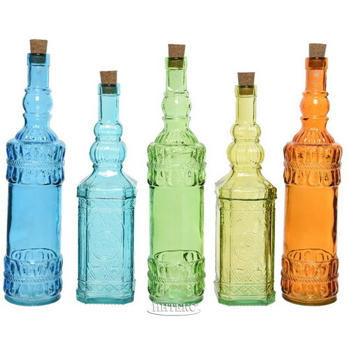Набор стеклянных бутылок Моррейн 31-34 см, 5 шт Kaemingk