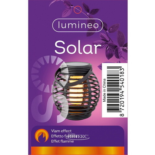 Садовый светильник - фонарь на солнечной батарее Solar Lambeth 16*15 см, с имитацией пламени, IP44 Kaemingk