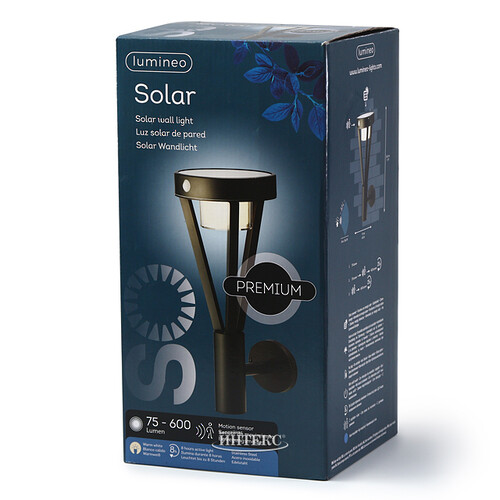 Садовый фонарь на солнечной батарее Solar Premium 34 см, IP44 Kaemingk