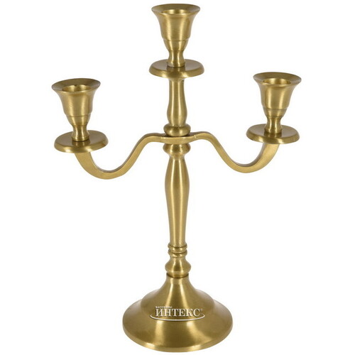 Канделябр на 3 свечи Padua 28 см золотой Koopman