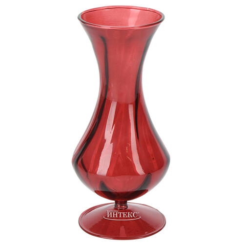 Стеклянная ваза Del Vetro - Belluno 19 см бургунди Koopman
