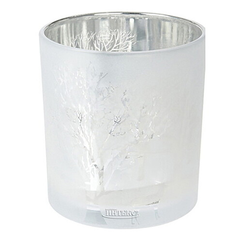 Стеклянный подсвечник Foresta di Gelo 8 см, морозный белый Koopman