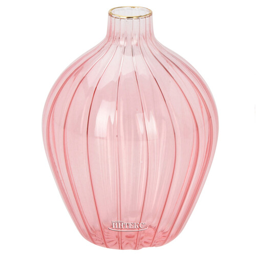 Стеклянная ваза-подсвечник Amberg 8 см розовая Koopman