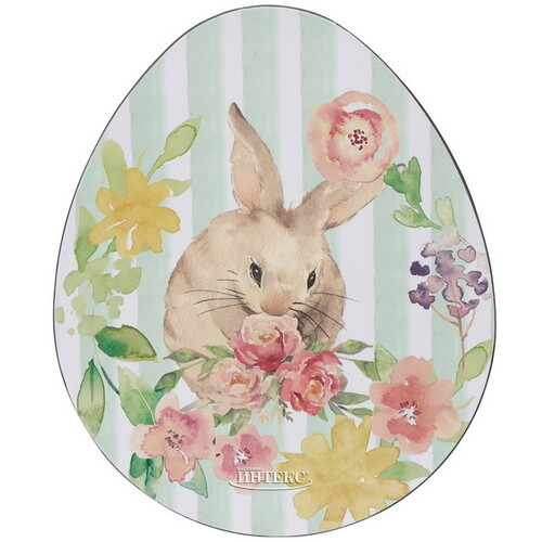 Пасхальное блюдо Цветочный Кролик 35*29 см Koopman