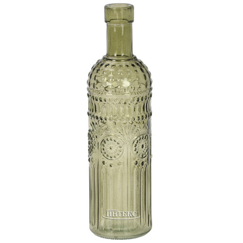 Стеклянная ваза - бутылка Dario 25 см оливковая Koopman