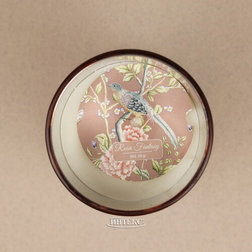 Ароматическая свеча Denise - Rosa Fantasy 10 см, в стеклянном стакане Koopman