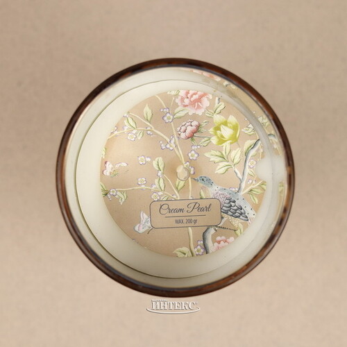 Ароматическая свеча Denise - Cream Pearl 10 см, в стеклянном стакане Koopman