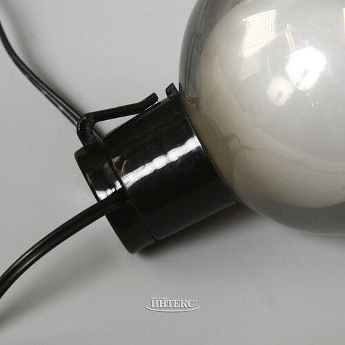 Ретро гирлянда на батарейках Birmingham 2.7 м, 10 ламп, теплые белые LED, черный ПВХ, IP44 Koopman