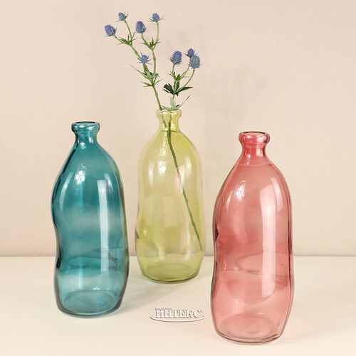 Стеклянная ваза-бутылка Adagio 36 см розовая Koopman