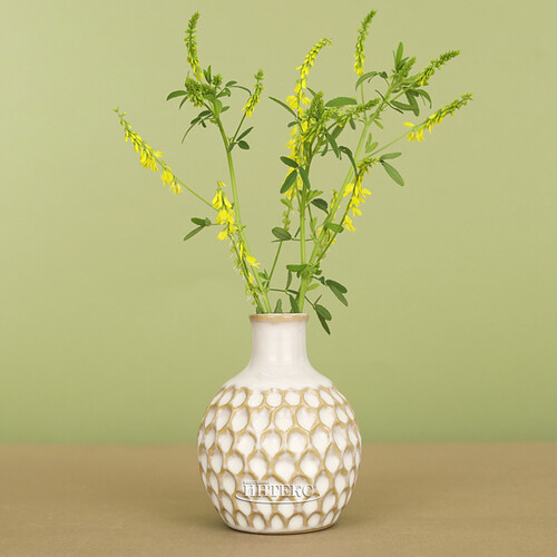 Фарфоровая ваза Honeycombs 10 см белая Koopman