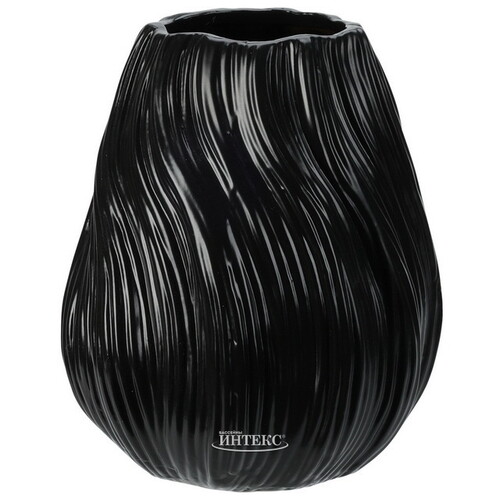 Керамическая ваза Flourish 19 см черная Koopman