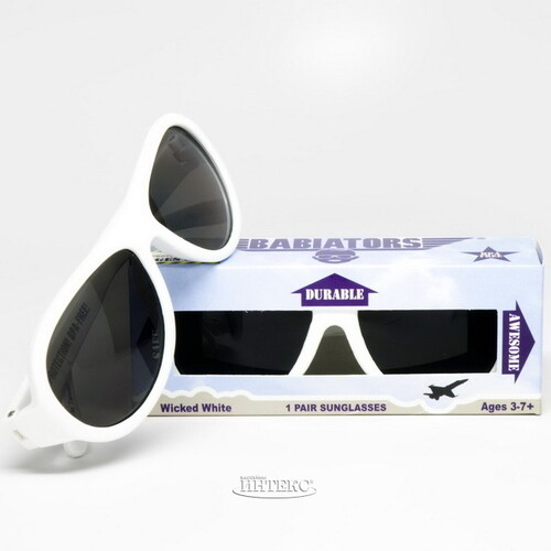 Детские солнцезащитные очки Babiators Original Aviator. Шалун, 3-5 лет, белый Babiators