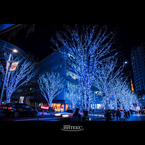 Гирлянды на дерево Клип Лайт - Спайдер 100 м, 900 синих LED, черный СИЛИКОН, IP54 BEAUTY LED