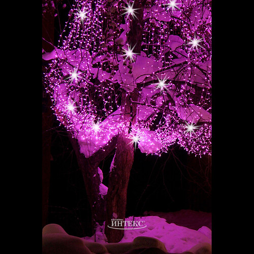 Гирлянды на дерево Клип Лайт Quality Light 30 м, 300 розовых LED ламп, с мерцанием, прозрачный ПВХ, IP44 BEAUTY LED
