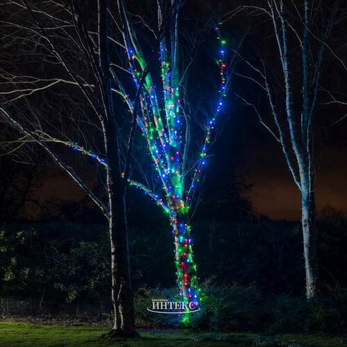 Гирлянды на дерево Клип Лайт Quality Light 60 м, 600 разноцветных LED ламп, черный ПВХ, IP44 BEAUTY LED