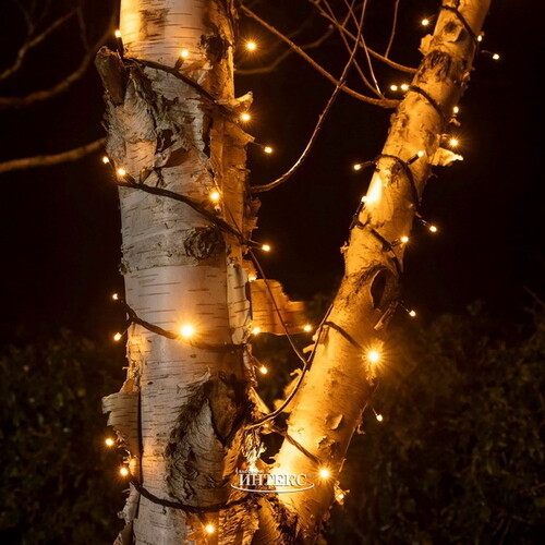 Гирлянды на дерево Клип Лайт Quality Light 100 м, 1000 экстра теплых белых LED ламп, черный ПВХ, IP44 BEAUTY LED