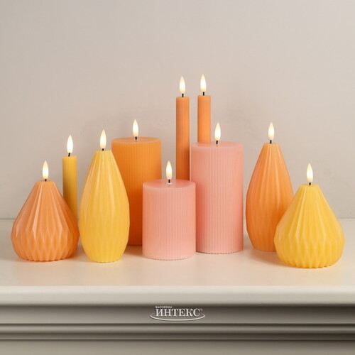 Светодиодная свеча с имитацией пламени Грацио 10 см желтая, на батарейках Peha