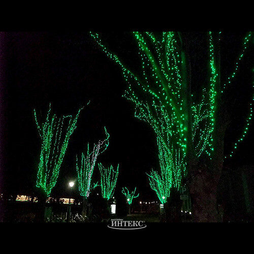 Гирлянды на дерево Клип Лайт Quality Light 30 м, 300 зеленых LED ламп, черный ПВХ, IP44 BEAUTY LED