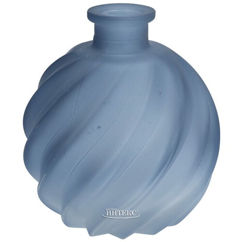 Стеклянная ваза-подсвечник Agnus 10 см голубая Koopman