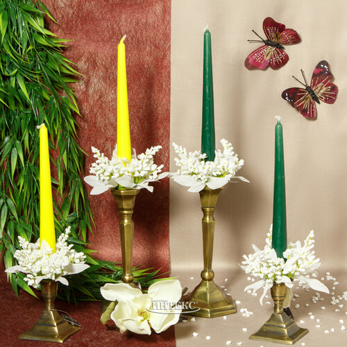 Античные свечи 24.5 см, 4 шт, темно-зеленые Омский Свечной