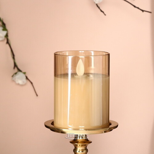 Светодиодная свеча в колбе Mosala - Gold 10 см, на батарейках Peha