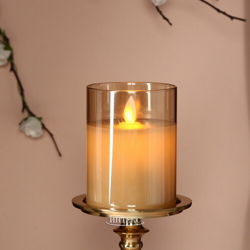 Светодиодная свеча в колбе Mosala - Gold 10 см, на батарейках Peha