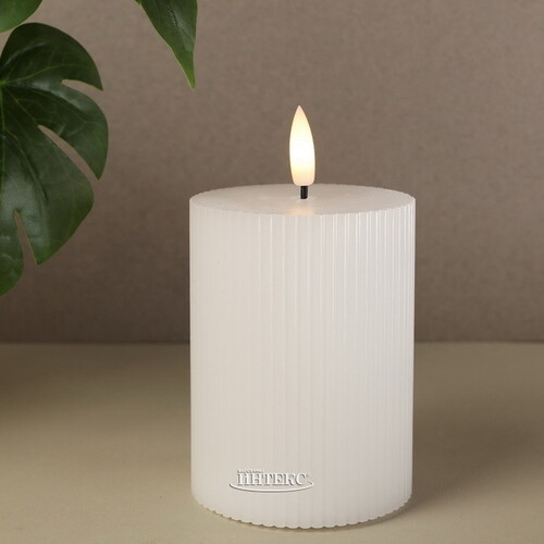 Светодиодная свеча с имитацией пламени Грацио 10 см белая, батарейка Peha