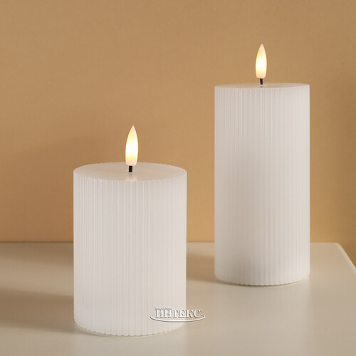 Светодиодная свеча с имитацией пламени Грацио 10 см белая, батарейка Peha