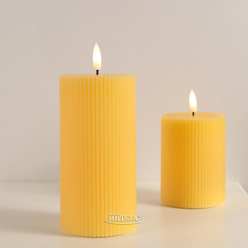 Светодиодная свеча с имитацией пламени Грацио 15 см желтая, батарейка Peha