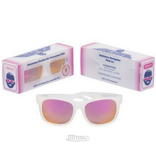 Детские солнцезащитные очки Babiators Original Navigator Розовый лёд, 3-5 лет, с полупрозрачной оправой Babiators