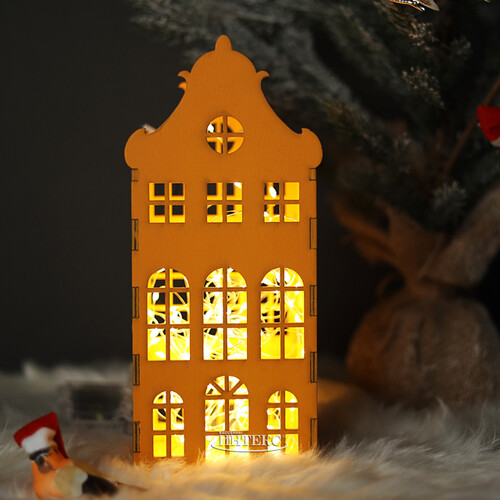 Декоративный домик Амстердам 27 см оранжевый Christmas Apple