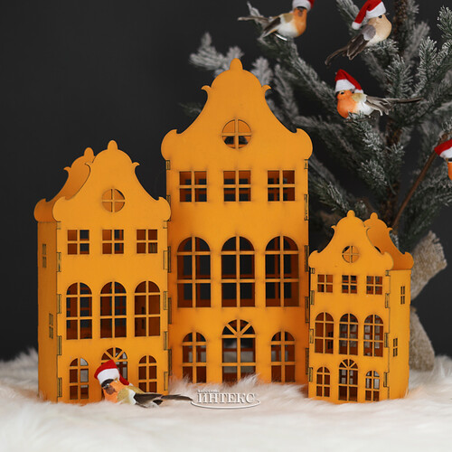 Декоративный домик Амстердам 27 см оранжевый Christmas Apple