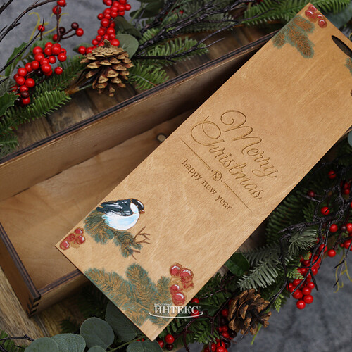 Деревянный подарочный ящик Wood Line: Merry Xmas 35 см Christmas Apple