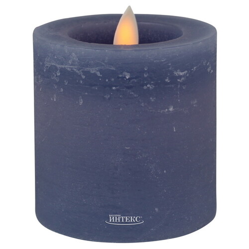 Светодиодная свеча с имитацией пламени Arevallo 7.5 см, синяя, батарейка Peha
