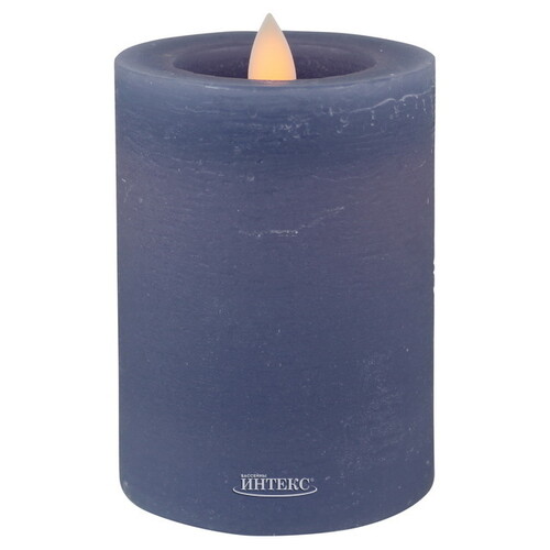 Светодиодная свеча с имитацией пламени Arevallo 10 см, синяя, батарейка Peha