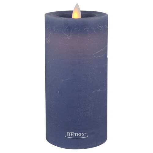 Светодиодная свеча с имитацией пламени Arevallo 15 см, синяя, батарейка Peha