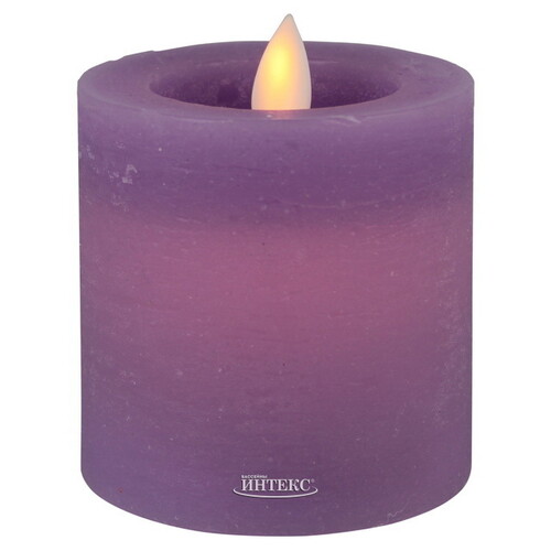 Светодиодная свеча с имитацией пламени Arevallo 7.5 см, лавандовая, батарейка Peha